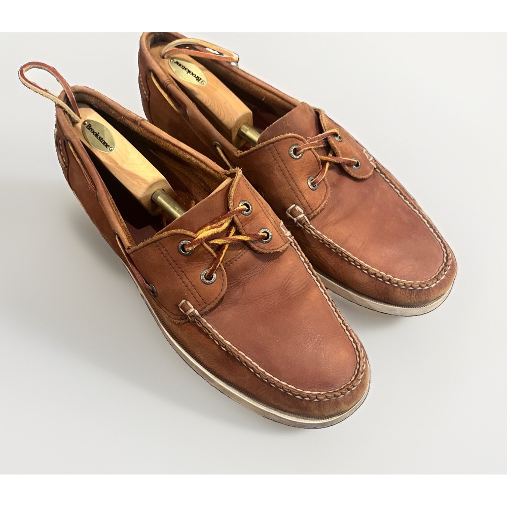L.L Bean Size 13 D Leather Classic Camp Moc Deck Boat Shoe Brown  Mens